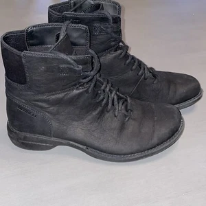Merrell Lace Up Women’s Boots Black Leather Size 8.5 - Picture 1 of 11
