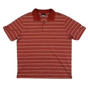 Nike Golf Polo Dri-Fit Red Striped Mens Size XL Extra Large EUC polyester - Picture 1 of 6