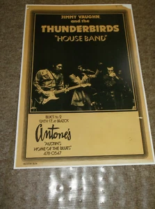 JIMMY VAUGHN & THUNDERBIRDS REPRODUCTION PROMO POSTER PRINT 13"BY19" ANTONES - Picture 1 of 1