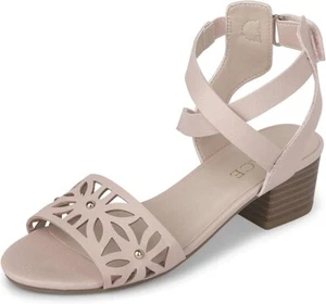 The Children's Place Girls Heeled Sandal - Blush Perforated, Big Kids, New - Picture 1 of 7