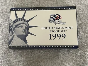 1999 US mint 9 coin PROOF set w/ COA & outer box - Picture 1 of 8