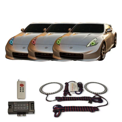 Kit de halo de faros RF multicolor RGB para Nissan 370z 09-16 Foto 1 de 4