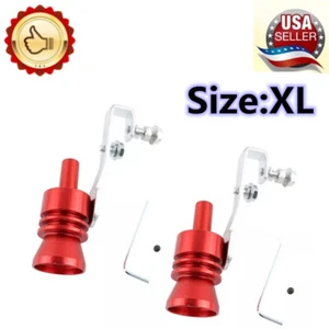 2 Piezas Válvula de Ruido Turbo Soplado Silbato de Sonido Coche Universal Silenciador Punta Rojo XL - Imagen 1 de 9