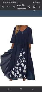 Womens Chiffon Plus Size Floral Flowy Maxi Dress - Picture 1 of 1