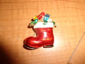 Broche Bota Navidad Esmaltado - Imagen 1 de 3