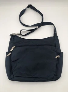 Travelon RFID Crossbody Purse Navy Blue Travel Multiple Pockets - Picture 1 of 9