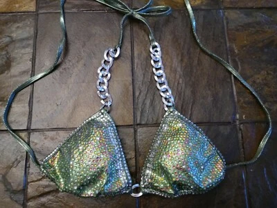 Terno de competição biquíni verde corte brasileiro  - Imagem 1 de 4