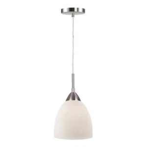 Woodbridge Lighting Hampton Ridge Mini Pendant in Satin Nickel/Opal Glass - Picture 1 of 2