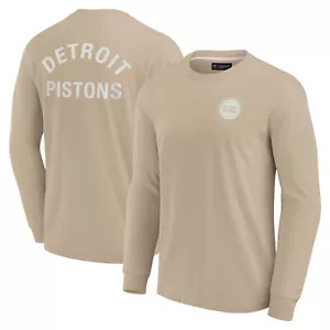 Unisex Fanatics Khaki Detroit Pistons Elements Super Soft Long Sleeve T-Shirt - Picture 1 of 3