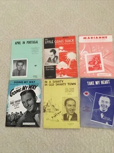 Lot Of 6 Vintage 1940’s-50’s Movie/Sheet -Music Sheets As Is - Picture 1 of 12