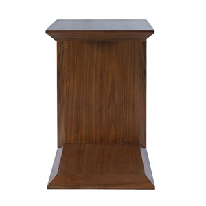 Nobu Modern Beveled Angle Wood Accent End C-Table - Picture 1 of 8