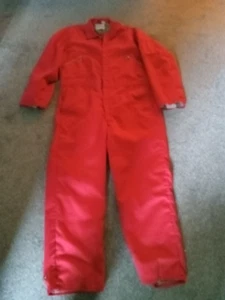 VTG Walls Blizzard Pruf Red Lightly Insulated Work Coveralls Mens L (42-44) - Picture 1 of 6