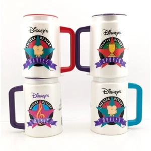 Walt Disney World All-Star Resort Thermal Mugs Lot of 4 Music Movies Sports - Picture 1 of 23