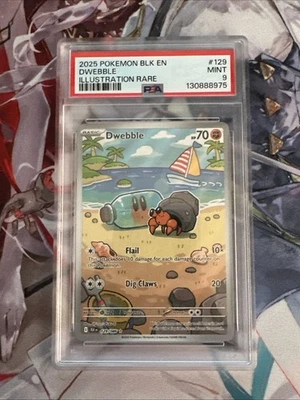 2025 POKEMON BLK EN-BLACK BOLT #129 DWEBBLE ILLUSTRATION RARE PSA 9 MINT - Image 1 of 2