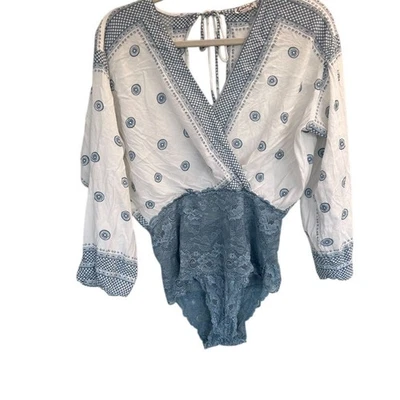 Body boho de encaje multicolor Free People Intimately para mujer talla M Foto 1 de 4