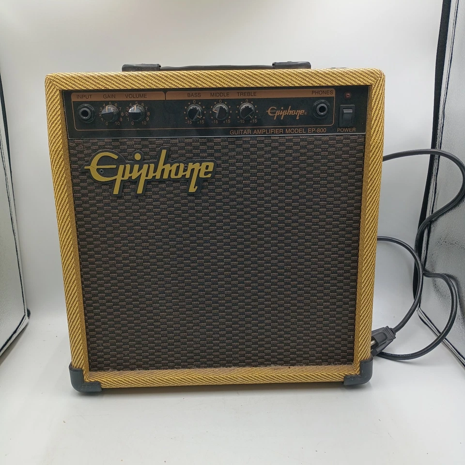 Raro Amplificador de Guitarra Epiphone EP-800R 8" Altavoz Tweed 15W Amplificador de Práctica Amarillo Foto 1 de 4