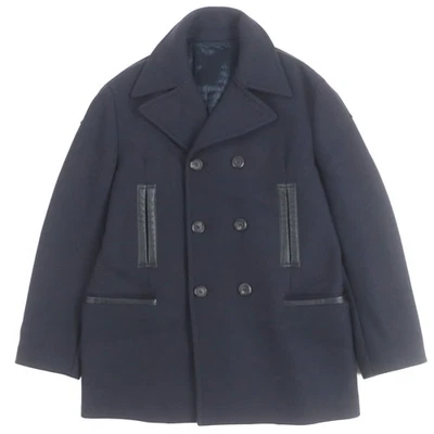GreatSalvatore Ferragamo pea coat Dark navy wool mens 54 - Image 1 of 4