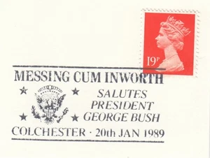 19p GB Definitive Used George Bush Messing Cum Inworth 1989 ON PIECE (147588) - Picture 1 of 1