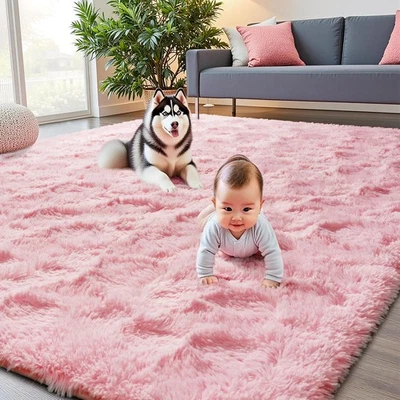 Washable, Non-Slip Area Rug, Ultra Soft Area Rugs 4x5.3 Feet Fluffy Carpets f... - Image 1 of 4