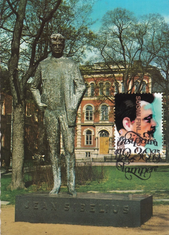 Jean Sibelius Statue Music Art Tampere Finland Mint FDC Maxi Card 2015 - Image 1 of 1