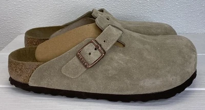 Zuecos Birkenstock Boston BS para mujer talla 5 gamuza topo suave para cama zuecos sin cordones Foto 1 de 4