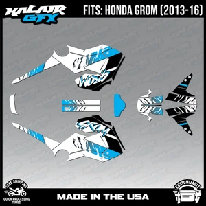 Graphics Kit for Honda Grom OG (2014-2016) MSX 125 Shred Series - Cyan - Picture 1 of 4