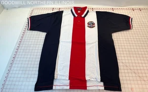 Vintage NASA ISS STS-102 Discovery Mission 2001 RW&B Striped Polo Shirt Size XXL - Bild 1 von 4