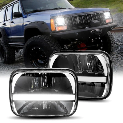 Faros LED 5x7" 7x6" con haz DRL Hi-Lo H4656 para Jeep Chrokee XJ 1984-2001 2X Foto 1 de 4