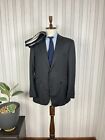 Pal Zileri Black Striped Wool Cashmere 2 Piece Formal Suit 44, EU 54 W36 L30