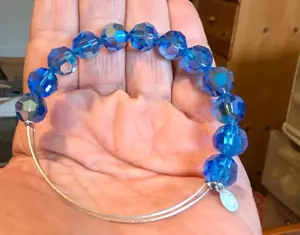 ALEX & ANI big blue Glass silver bracelet - Picture 1 of 2