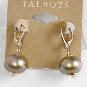 Nuovi orecchini a goccia di perle Talbots minimalisti chic donna audaci gioielli tutti i giorni regalo - Foto 1 di 5