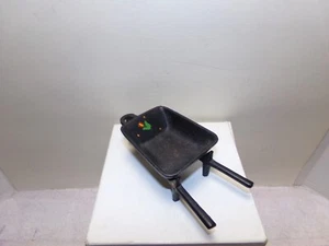 Vintage Miniature Wheelbarrow Black Cast Iron 2 Piece 6" - Picture 1 of 6