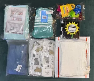 ALL BRAND NEW Baby Boy 8 Item Mixed Lot Sleeper Car Seat Cover Crib Guard Cloths - Picture 1 of 8