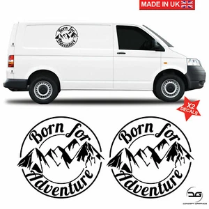 Großer Born For Adventure Van Seitenaufkleber Aufkleber Camping Transporter Wohnmobil - Bild 1 von 3