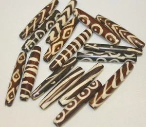 Cuentas de hueso hechas a mano Batik de 1,5" - mezcla de 6-8 patrones - 16 piezas por paquete - Imagen 1 de 2