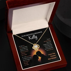 To My Soulmate With Personalize Necklace, Gift For Wife Girlfriend From Husband - Picture 1 of 9