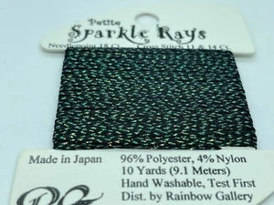 Rainbow Gallery Petite Sparkle Rays PS20 Black Neon Metallic Glow Ribbon 1.5mm w - Picture 1 of 2