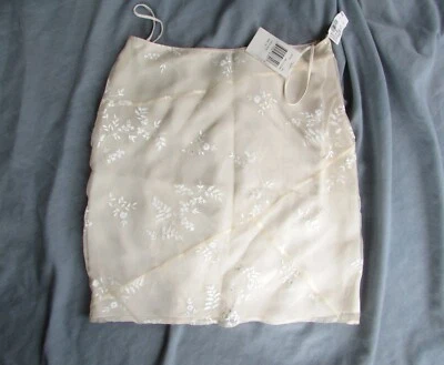 Falda C'est City vintage nueva con etiquetas 100% seda beige seda talla 10 Foto 1 de 4