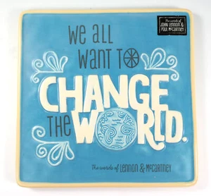 VTG Hallmark Wall Tile Words of Beatles John Lennon & Paul McCartney Revolution - Picture 1 of 11