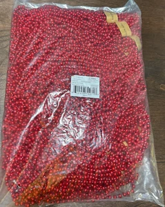 Red Mardi Gras Beads, Party Favors, Necklaces, Metallic, 12 Dozen(144 total) - Picture 1 of 2