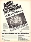 vtg 70s AXIS IT'S A CIRCUS WORLD ALBUM RELEASE MAGAZINE PRINT AD Vinny Appice
