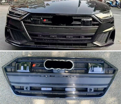 For Audi 2019-2022 A7 S7 Front Bumper Black Radiator Grille Grill+ACC hole - Image 1 of 4
