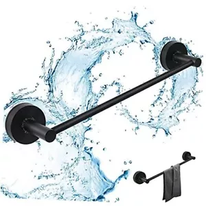  Suction Cup Shower Towel Bar Waterproof Bath Towel Holder 17in Matte Black - Picture 1 of 7