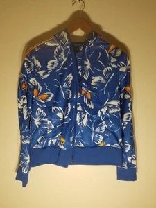 Adidas Girl's Butterfly Tropical Full Zip Long Sleeve Jacket Size Small Used - Picture 1 of 15