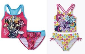Girl's Swimsuit Tankini My Little Pony Monster High 2 piece set Bikini Size 4-16
