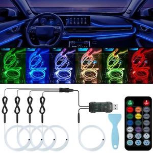 5 in 1 Car RGB Interior Ambient LED Strip Light Neon APP Control Atmosphere LED - Picture 1 of 11