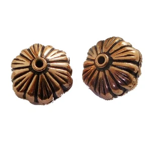 3 Pcs 16X13mm Rondelle Flower Bead Antique Copper Jewelry Making - Picture 1 of 1