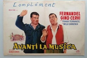 AVANTI LA MUSICA -  FERNANDEL + GINO CERVI - ORIGINAL BELGIAN MOVIE POSTER - Picture 1 of 1