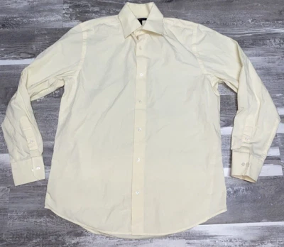 Camisa Banana Republic Pequeña de Lino Amarillo Claro Abotonada Manga Larga Elastizada Foto 1 de 4