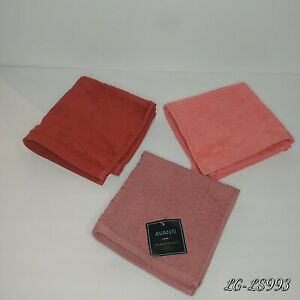 Avanti Red Washcloths Set Of 3 100% Cotton towels spa gym